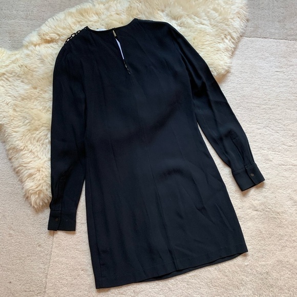 ALC💕 Black Tate Embroidered Long Sleeve Net Dress - Picture 10 of 10